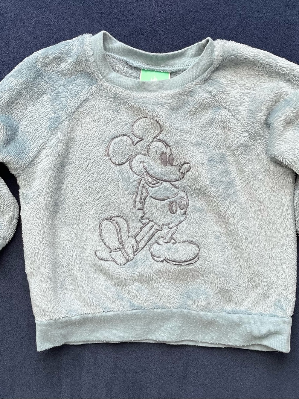 Disney Plush Mickey Mouse Pullover Sweatshirt - Light Blue